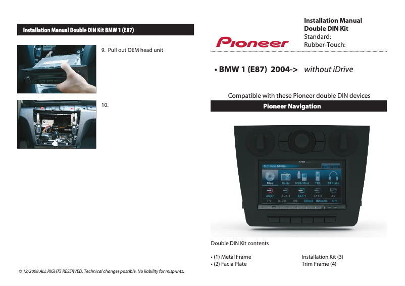 Page 1 de la notice Manuel utilisateur Pioneer CA-HM-BMW.006AA