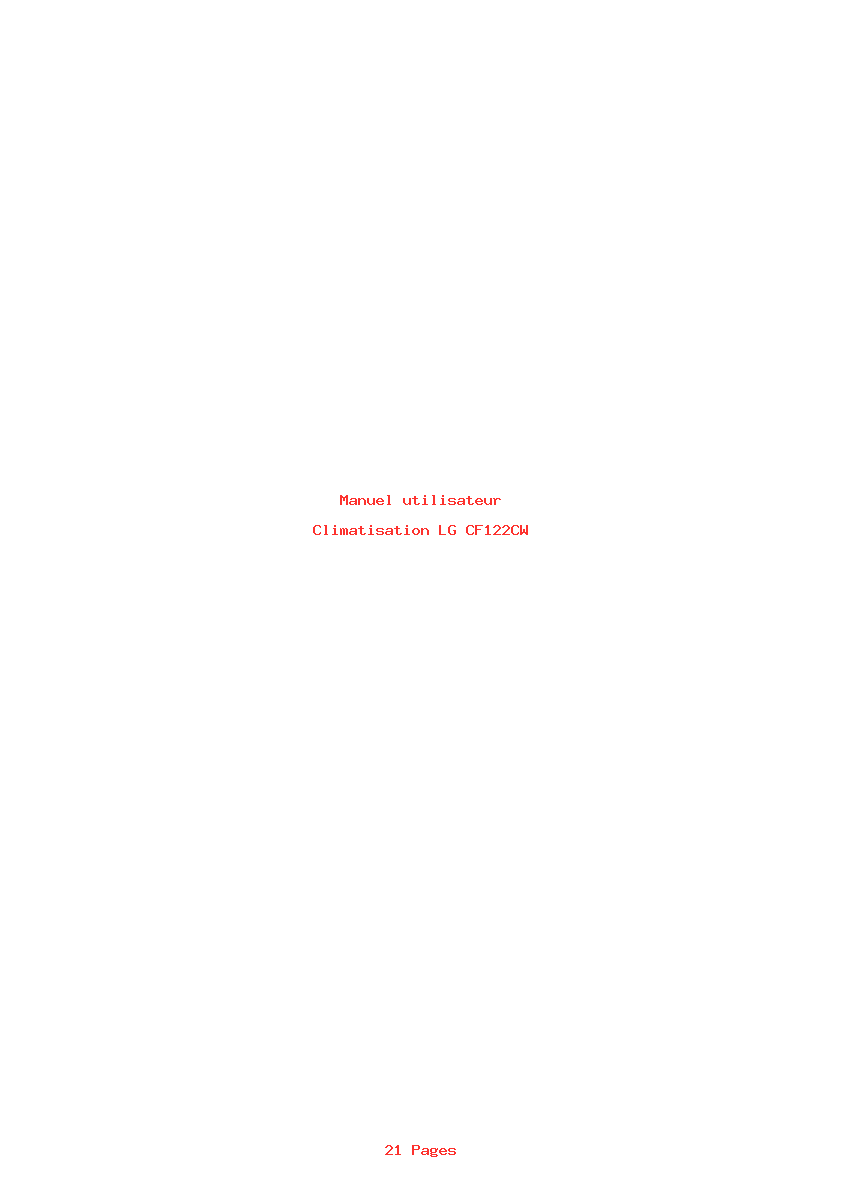 Page 1 de la notice Manuel utilisateur LG CF122CW