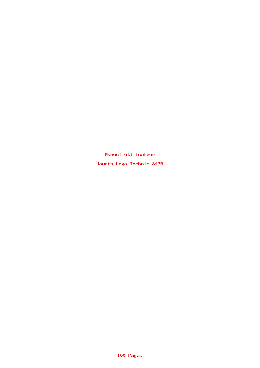Page 1 de la notice Manuel utilisateur Lego Technic 8435