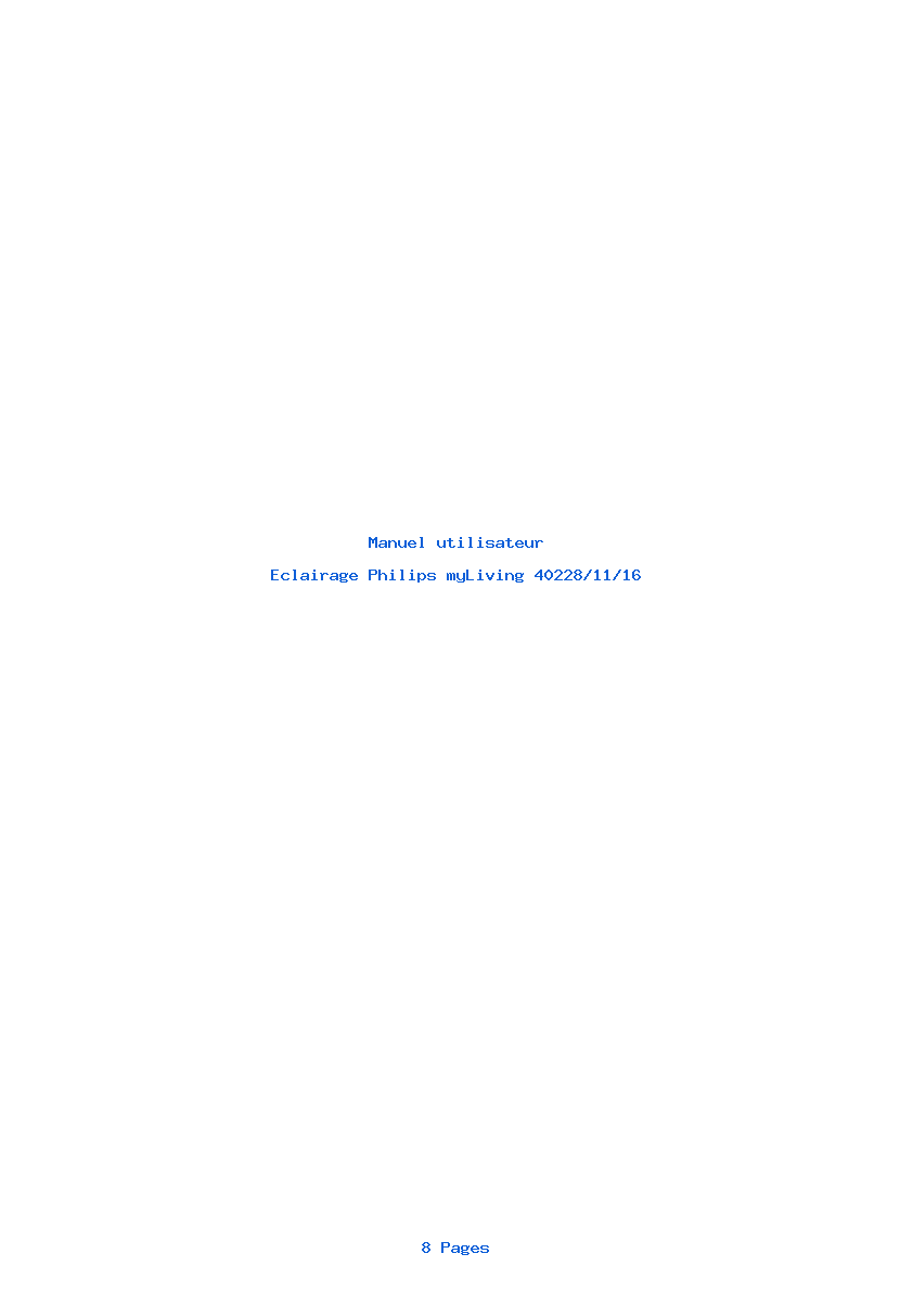 Page 1 de la notice Manuel utilisateur Philips myLiving 40228/11/16