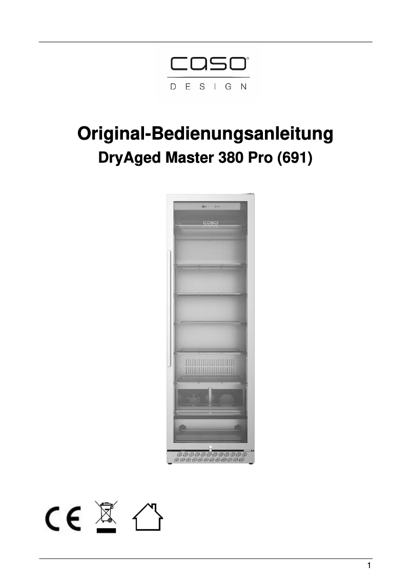 Page 1 de la notice Manuel utilisateur Caso DryAged Master 380 ro