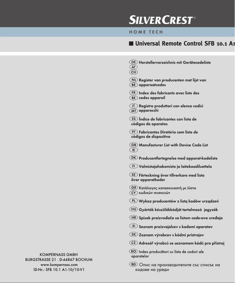 Page 1 de la notice Manuel utilisateur SilverCrest SFB 10.1 B2