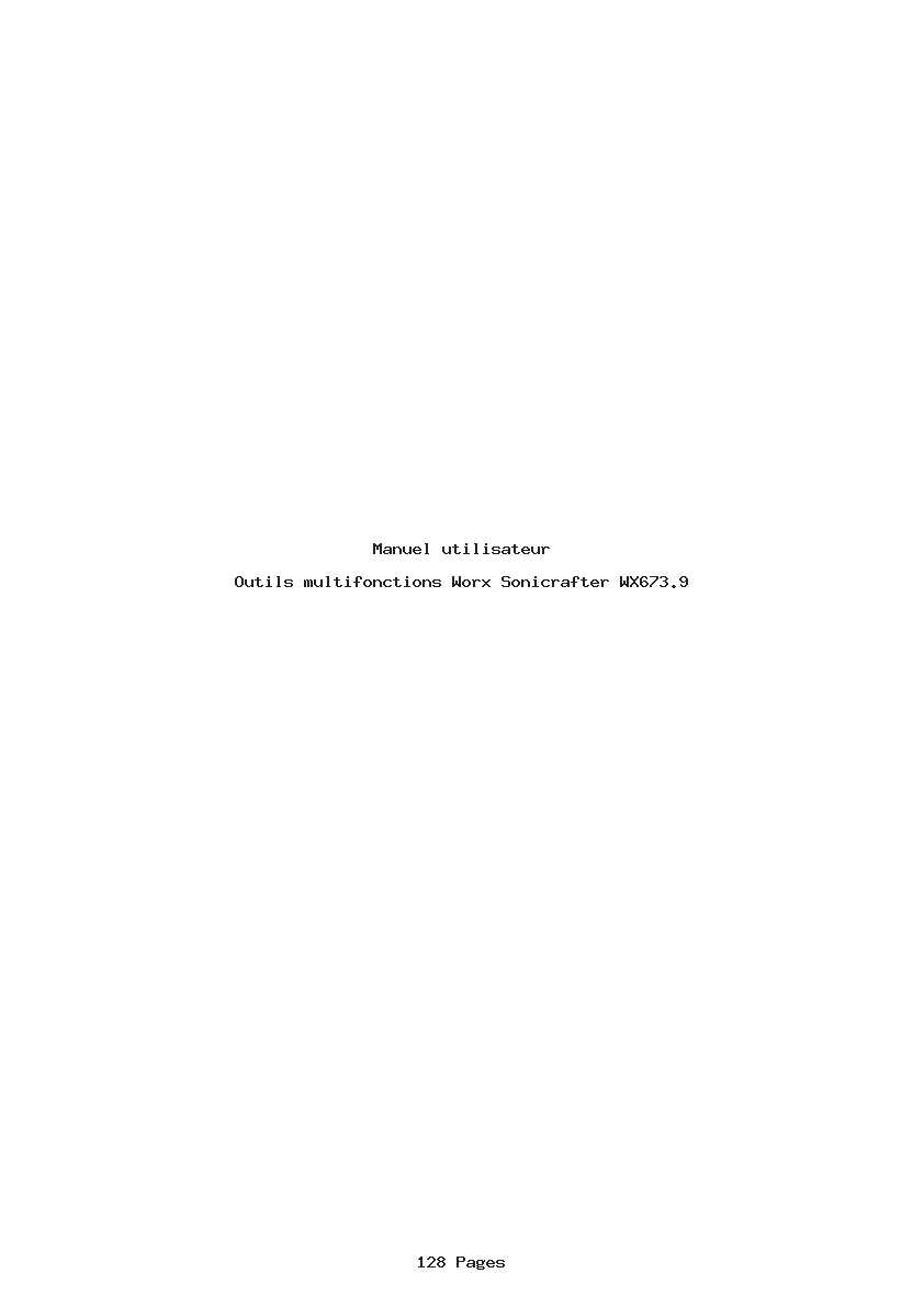 Page 1 de la notice Manuel utilisateur Worx Sonicrafter WX673.9