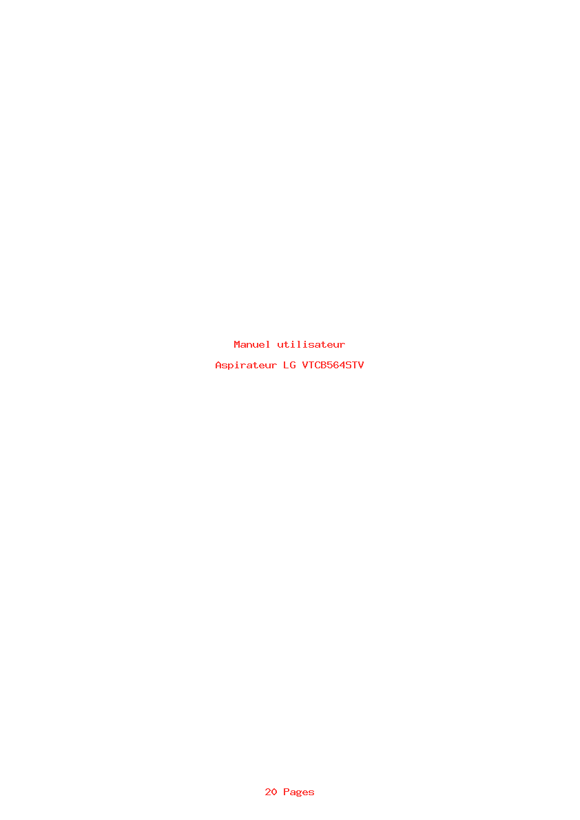 Page 1 de la notice Manuel utilisateur LG VTCB564STV