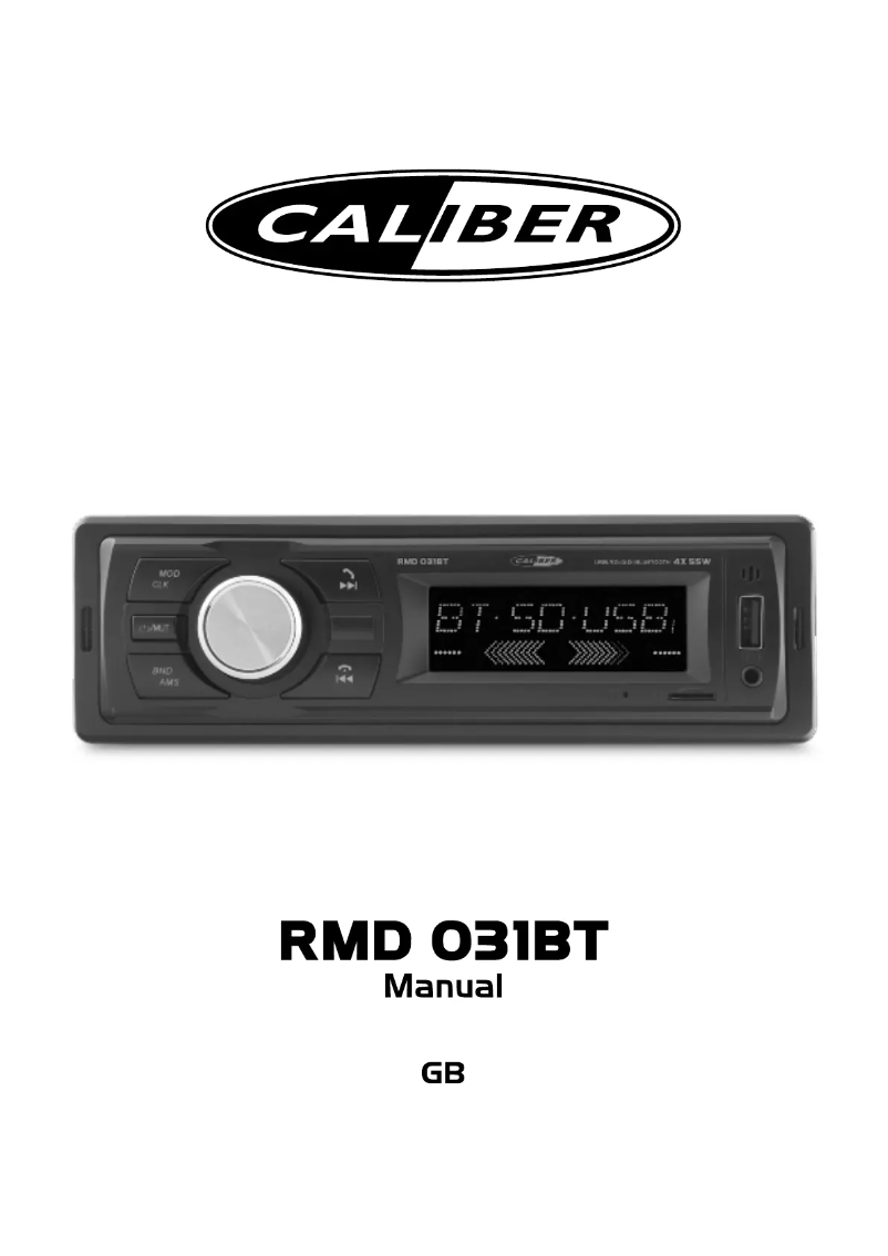 Page 1 of the manual User Manual Caliber RMD031