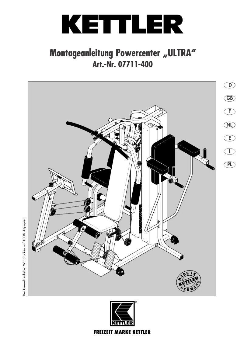 Página 1 del manual Manual de usuario Kettler Ultra