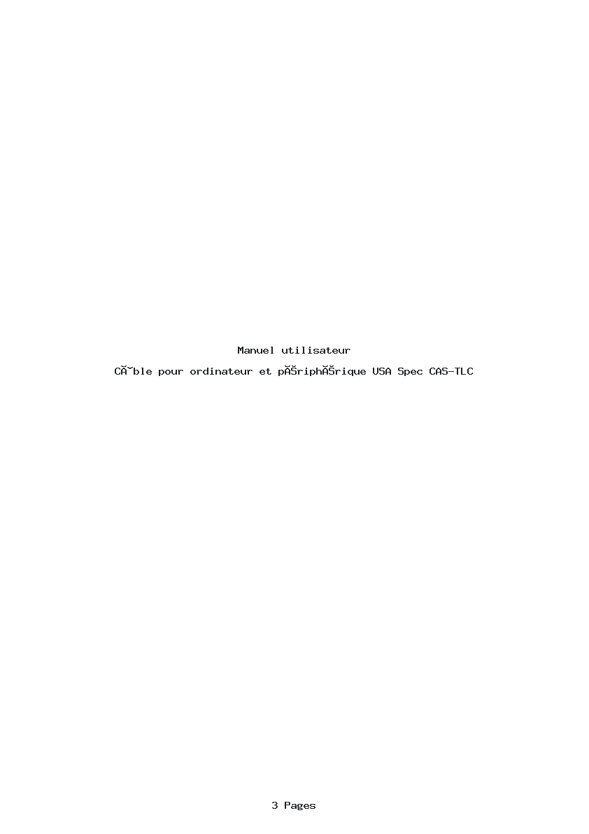Page 1 de la notice Manuel utilisateur USA Spec CAS-TLC