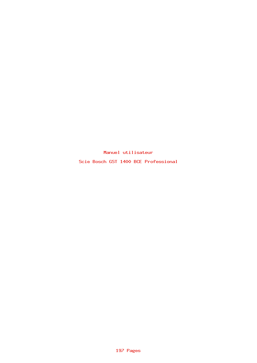 Page 1 de la notice Manuel utilisateur Bosch GST 1400 BCE Professional