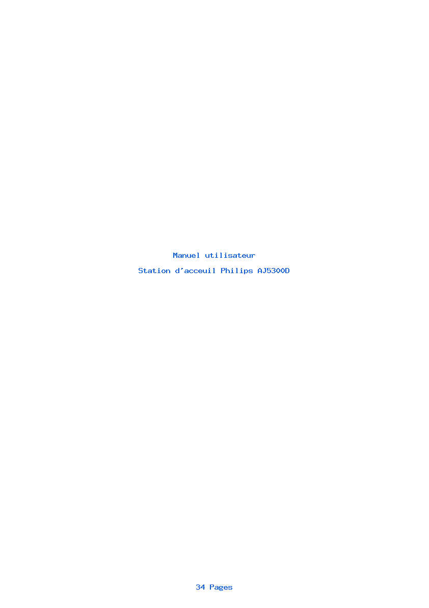 Page 1 de la notice Manuel utilisateur Philips AJ5300D