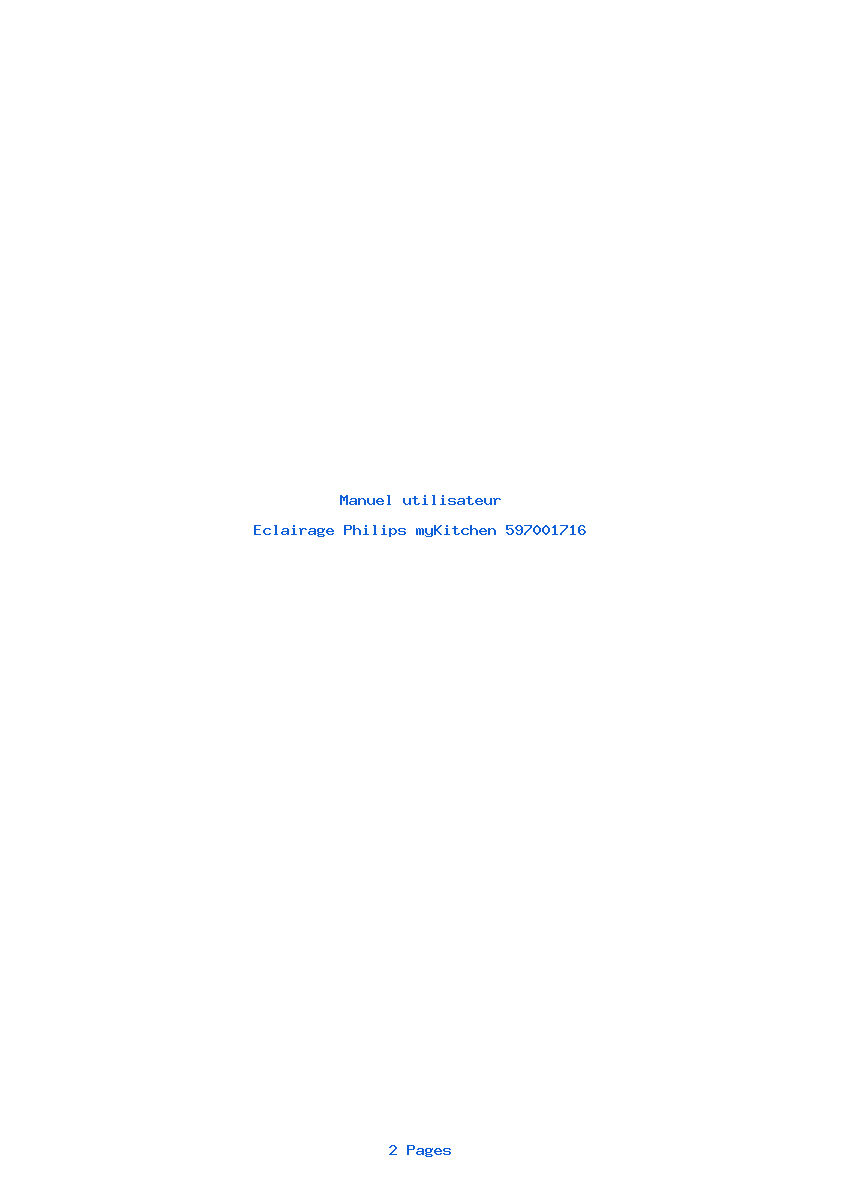 Page 1 de la notice Manuel utilisateur Philips myKitchen 597001716