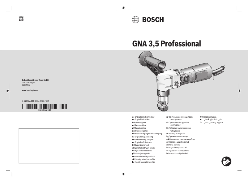 Page 1 de la notice Manuel utilisateur Bosch GNA 3,5 Professional