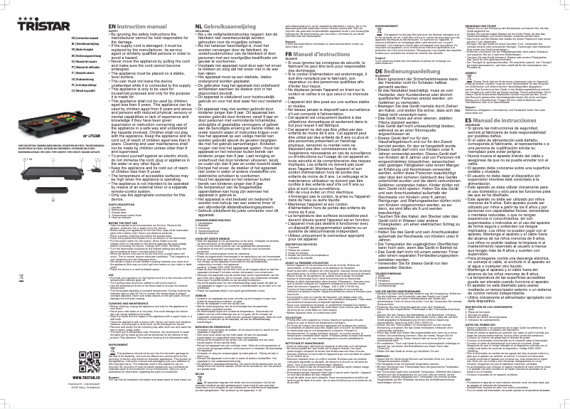Page 1 of the manual User Manual TriStar BP-2752AH