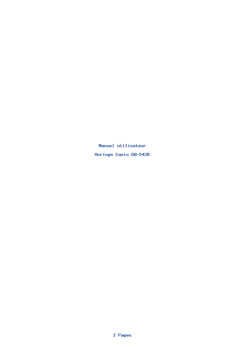 Page 1 de la notice Manuel utilisateur Casio DQ-542B