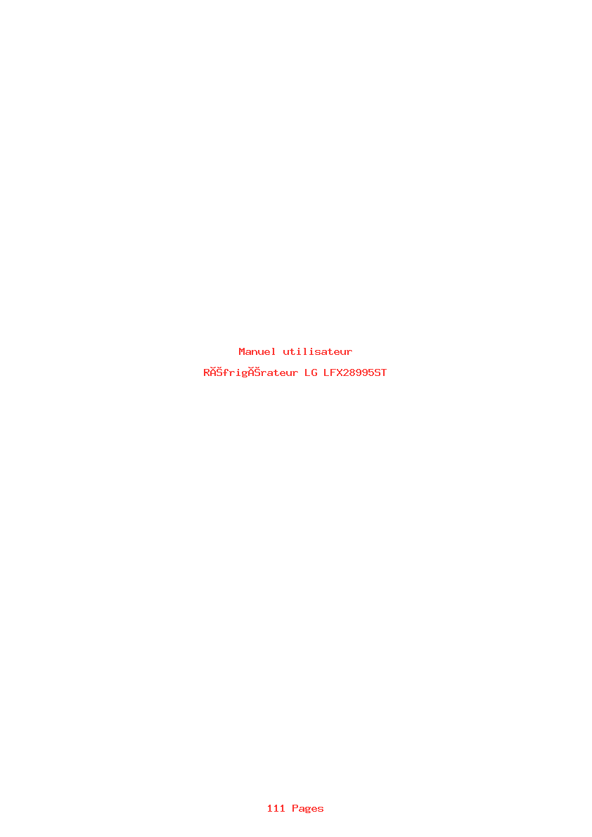Page 1 de la notice Manuel utilisateur LG LFX28995ST
