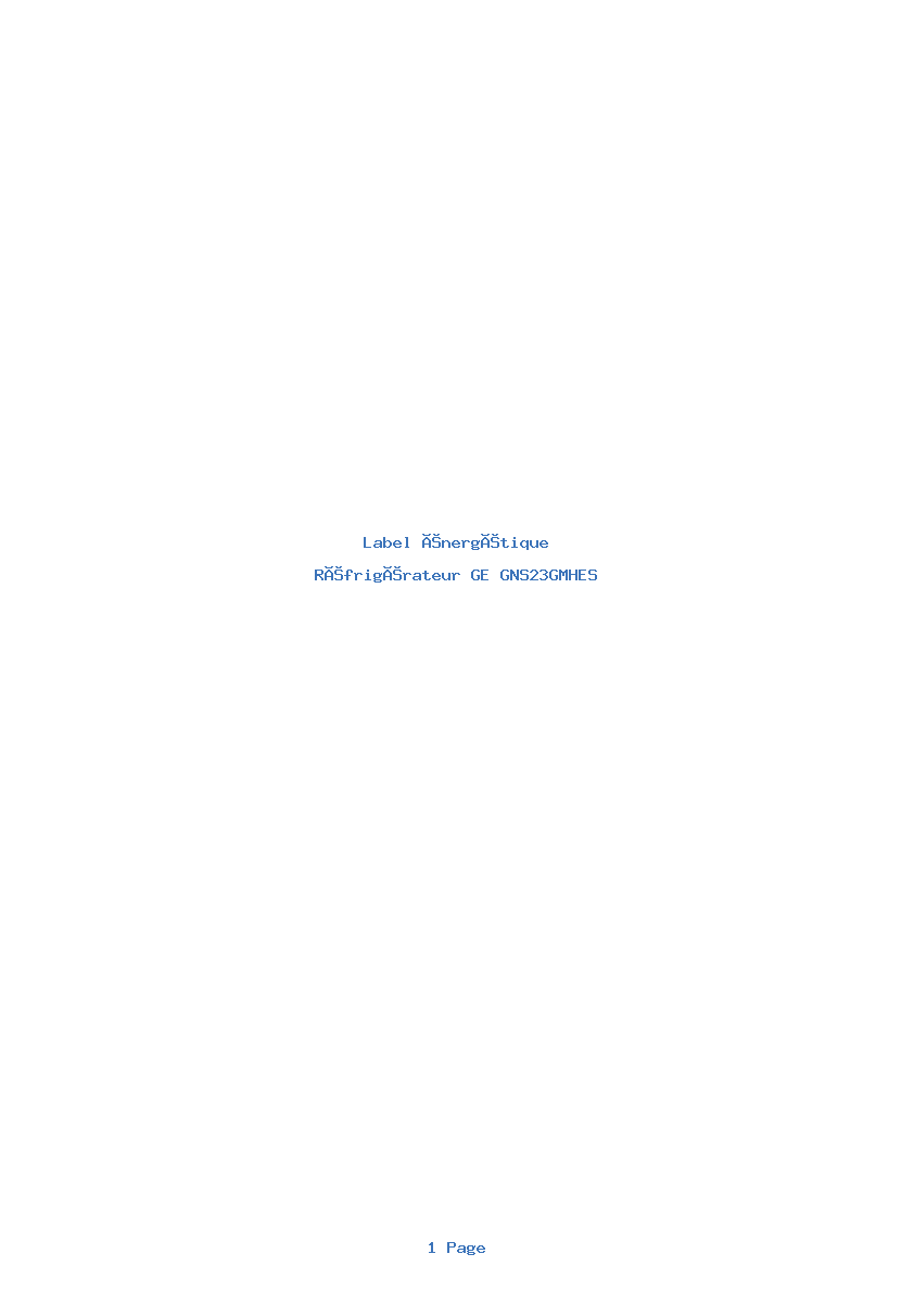 Image de la première page du manuel de l'appareil GNS23GMHES