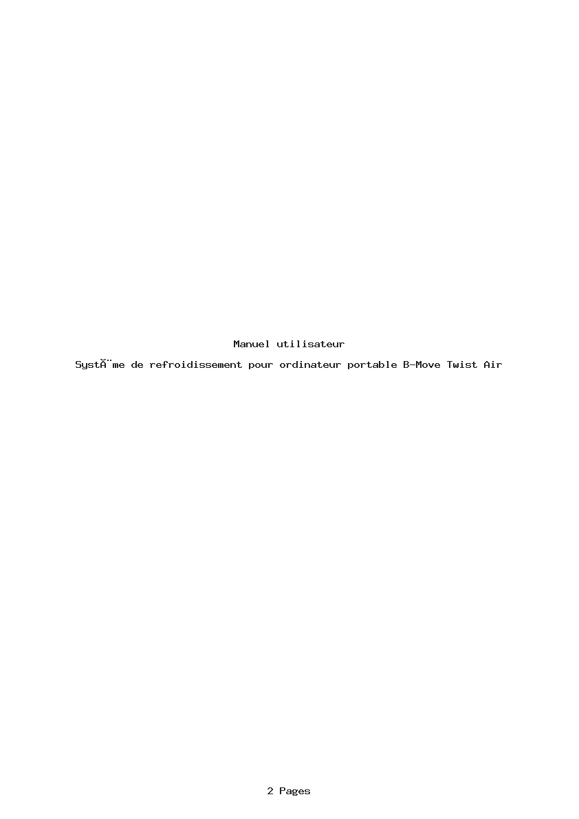 Page 1 de la notice Manuel utilisateur B-Move Twist Air