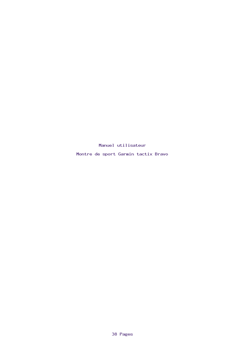 Page 1 de la notice Manuel utilisateur Garmin tactix Bravo
