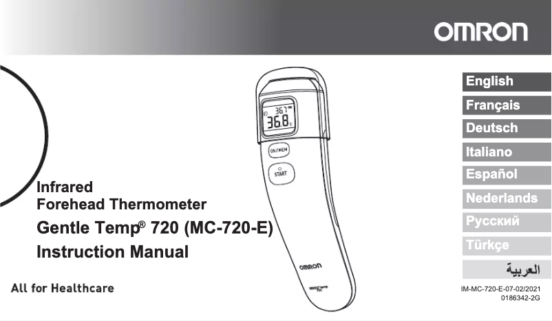 Page 1 de la notice Manuel utilisateur Omron Gentle Temp 720