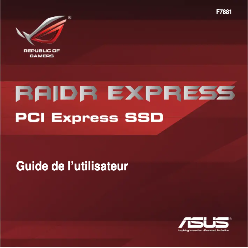 Page 1 de la notice Manuel utilisateur Asus ROG RAIDR Express