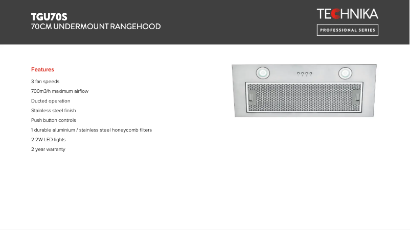 Página 1 del manual Manual de usuario Technika TGU70S