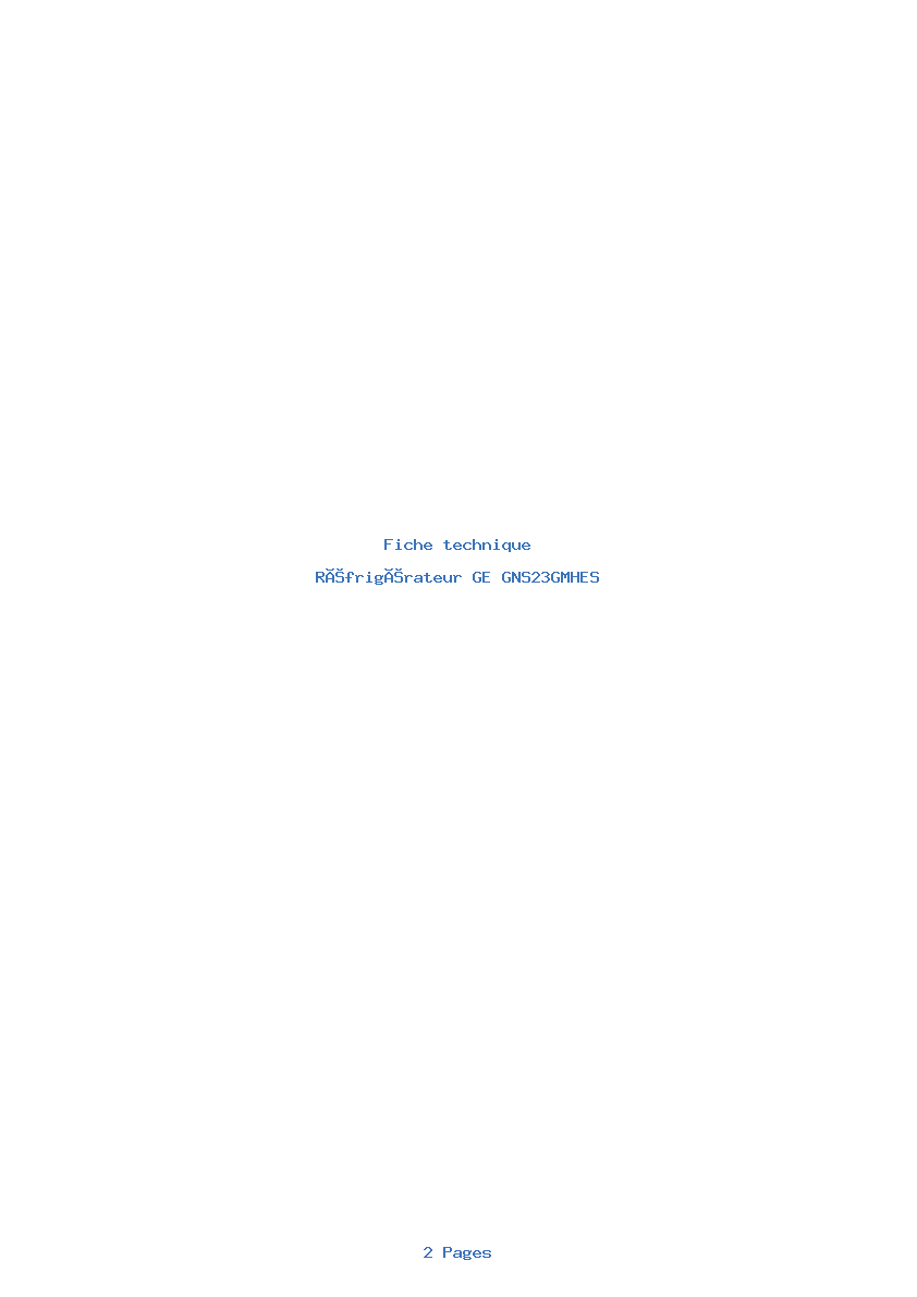Image de la première page du manuel de l'appareil GNS23GMHES