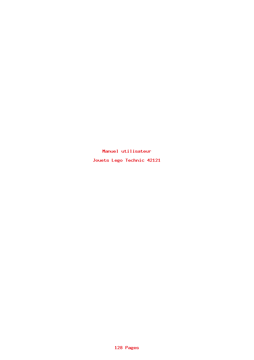 Page 1 de la notice Manuel utilisateur Lego Technic 42121