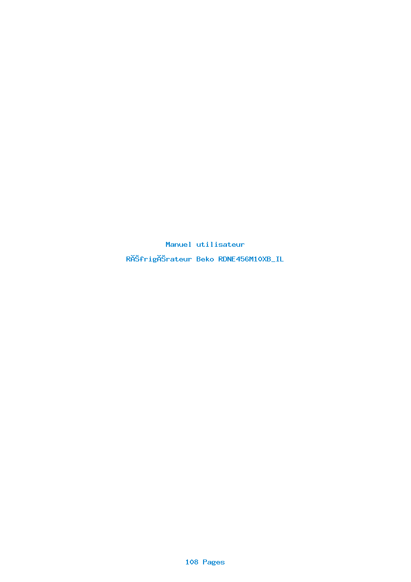 Page 1 de la notice Manuel utilisateur Beko RDNE456M10XB_IL
