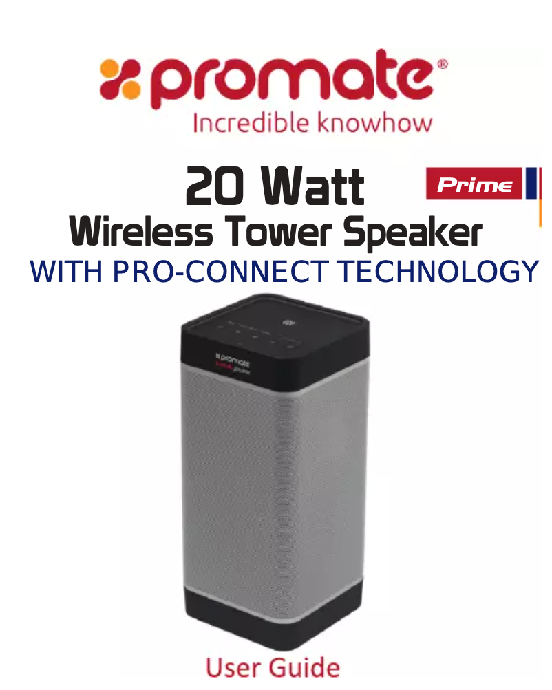 Page 1 de la notice Manuel utilisateur Promate Prime