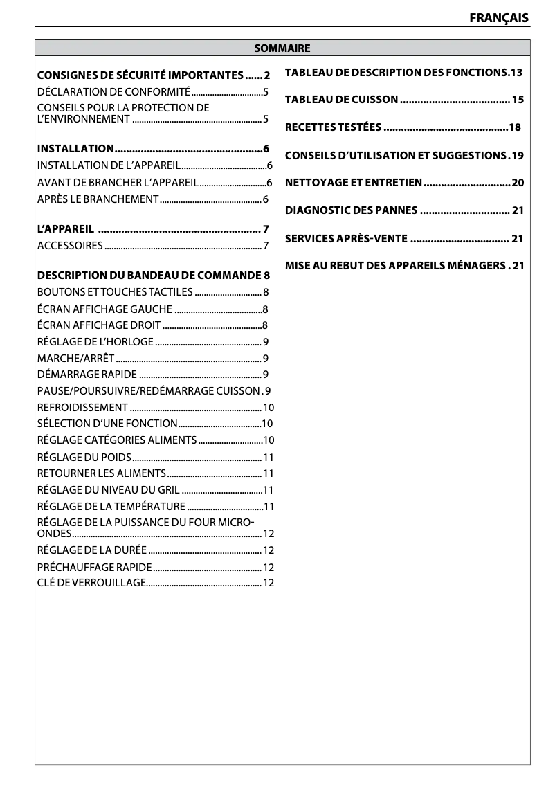 Page 1 de la notice Manuel utilisateur Whirlpool AMW 848 IX