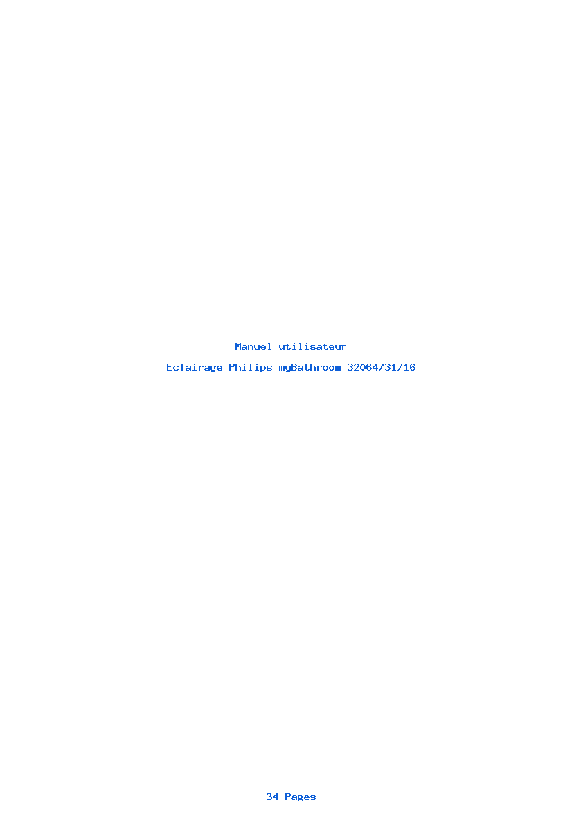 Page 1 de la notice Manuel utilisateur Philips myBathroom 32064/31/16