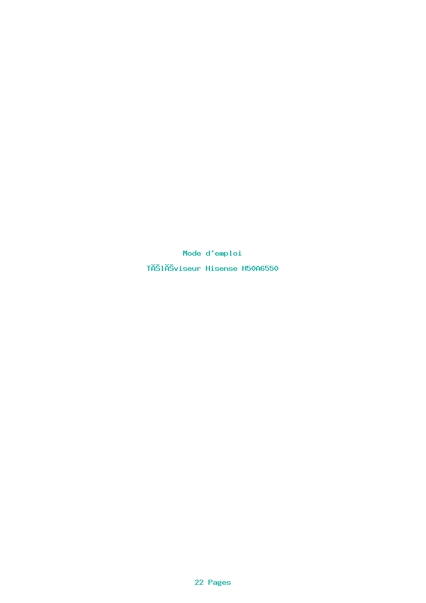 Page 1 de la notice Mode d'emploi Hisense H50A6550