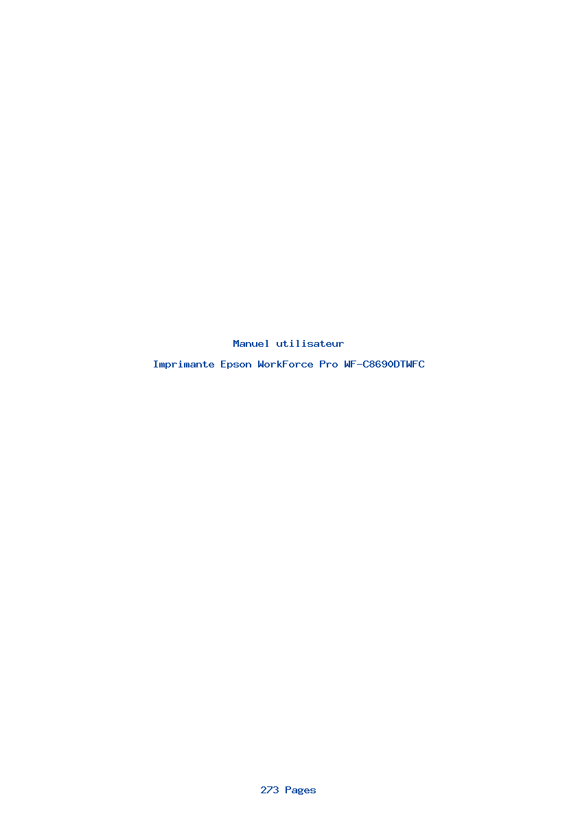 Page 1 de la notice Manuel utilisateur Epson WorkForce Pro WF-C8690DTWFC
