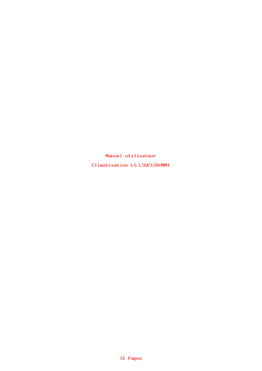 Page 1 de la notice Manuel utilisateur LG LSUC126UMM1