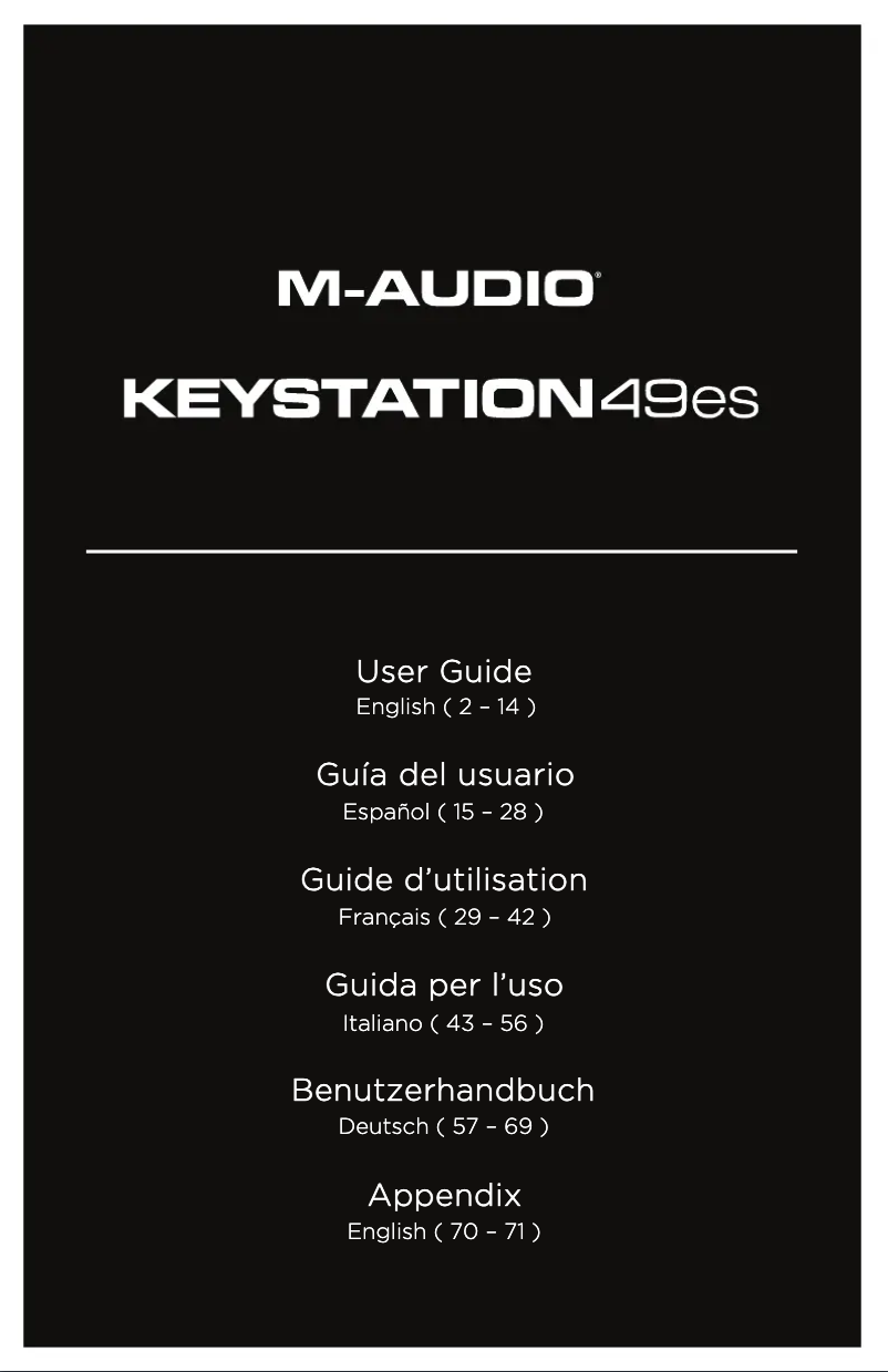 Page 1 de la notice Manuel utilisateur M-Audio Keystation 49es MK2