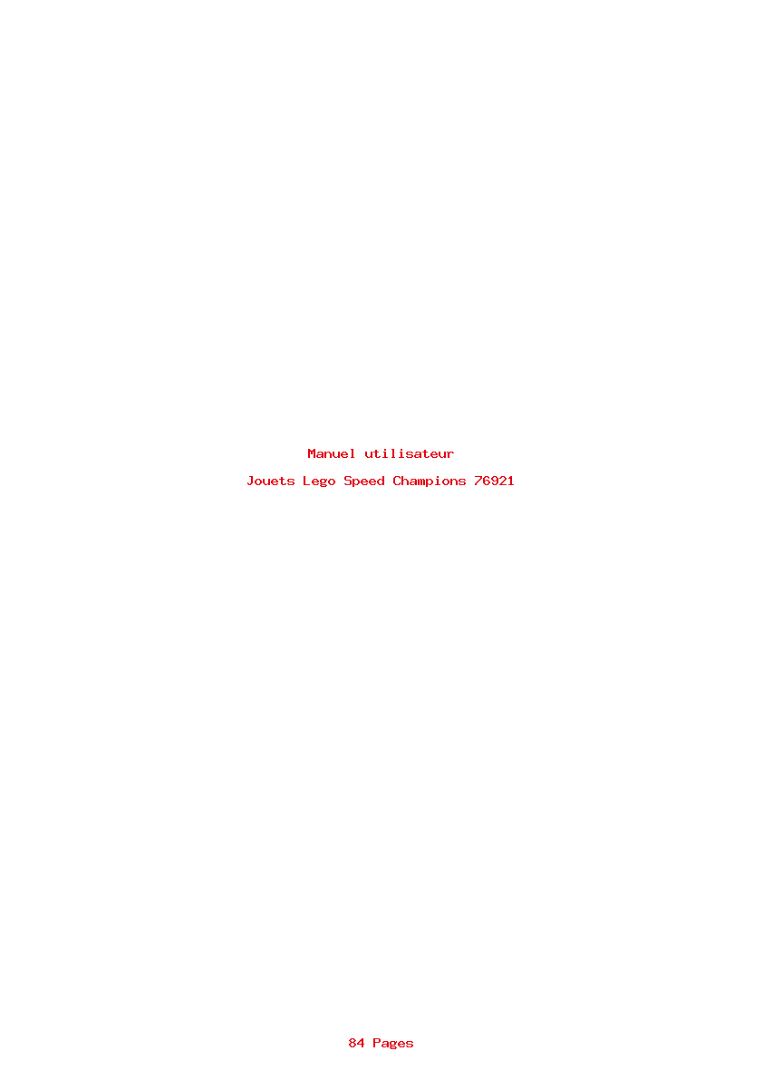 Page 1 de la notice Manuel utilisateur Lego Speed Champions 76921