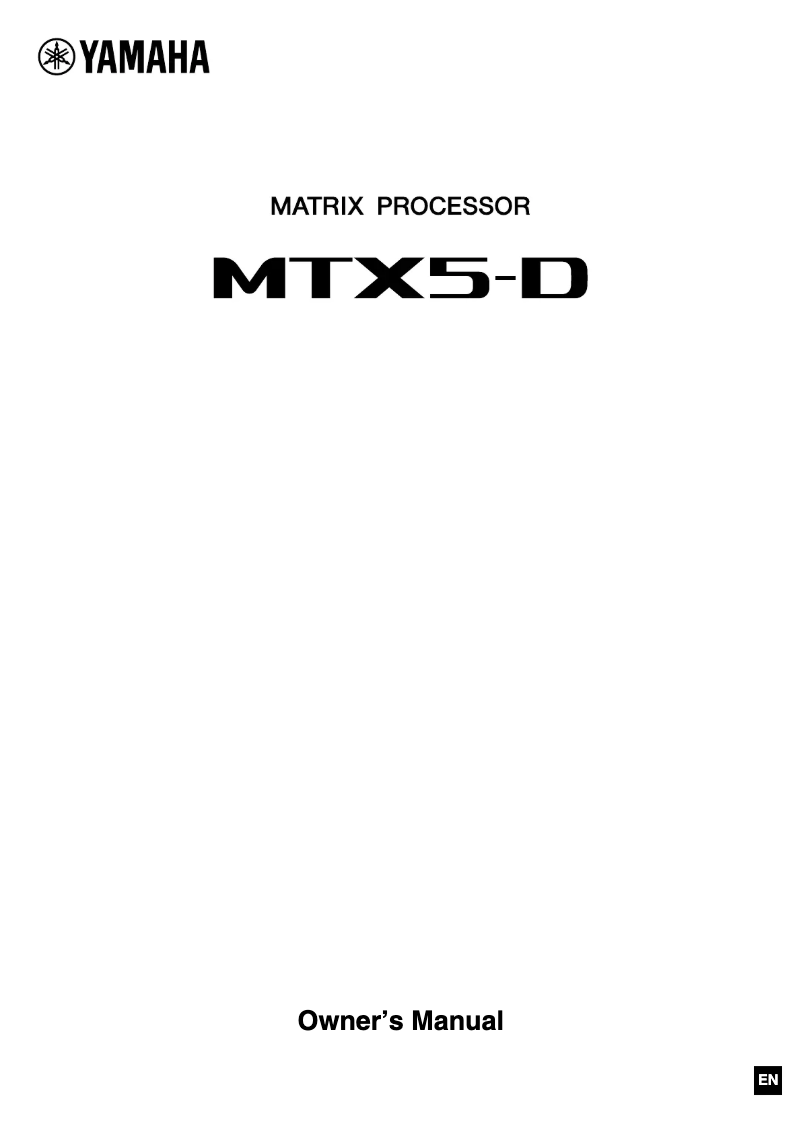 Page 1 de la notice Manuel utilisateur Yamaha MTX5-D