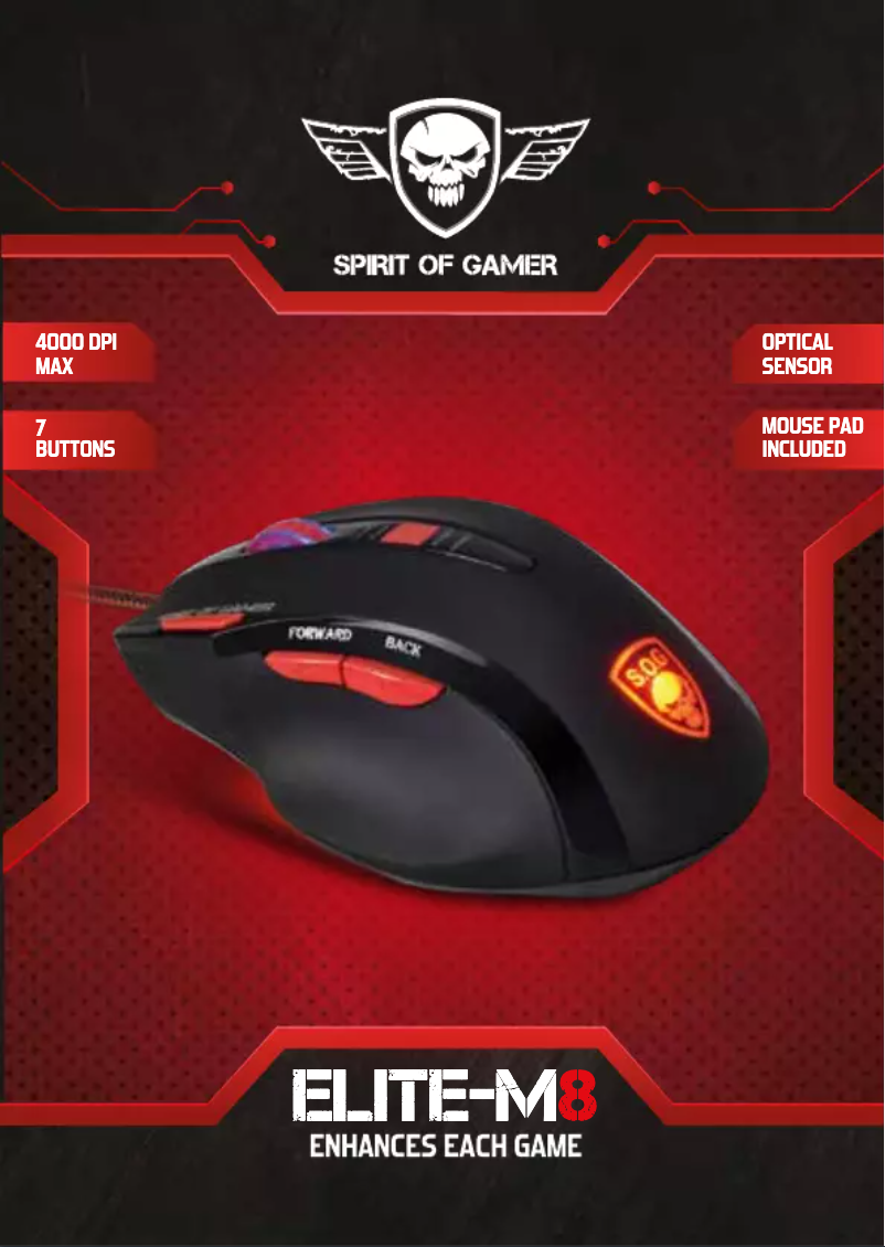 Page 1 de la notice Manuel utilisateur Spirit of Gamer ELITE-M8