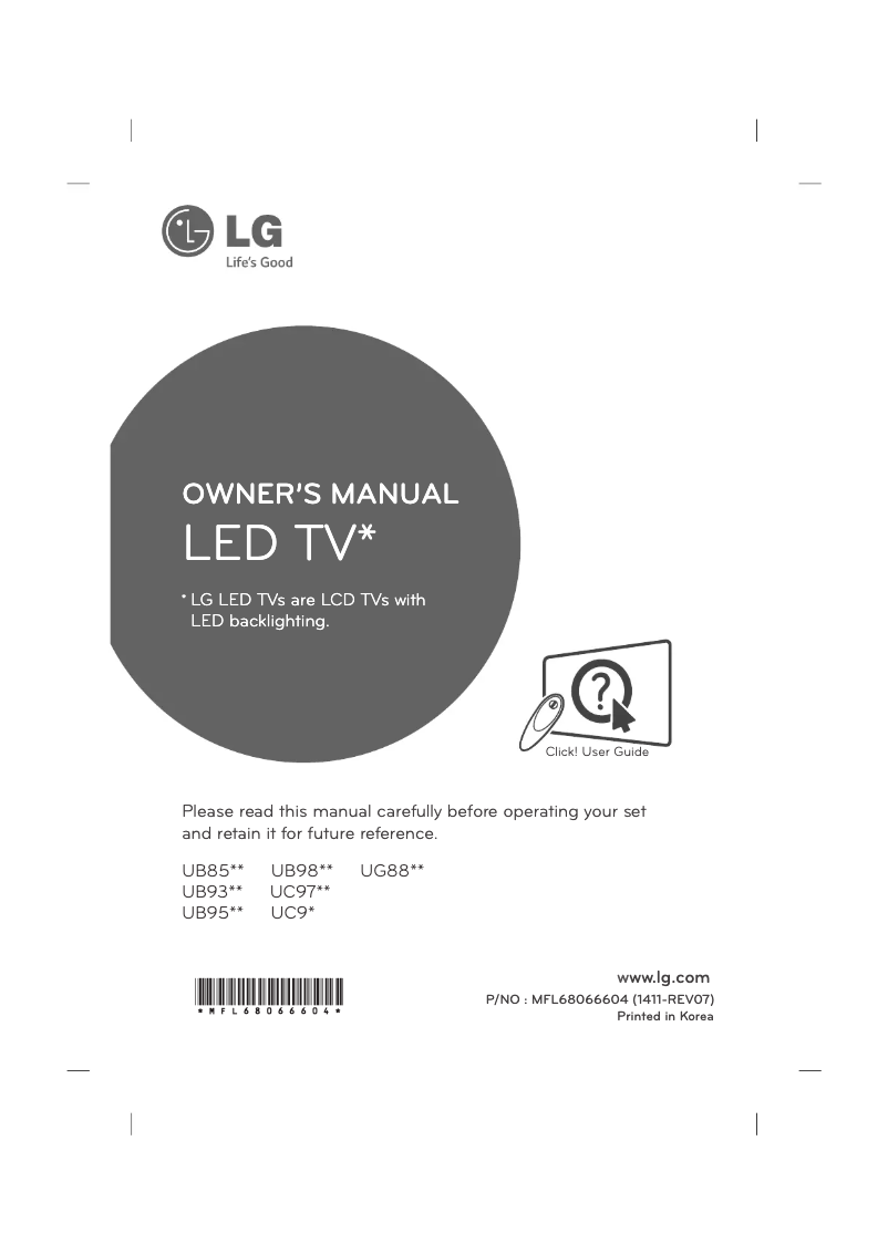 Page 1 de la notice Manuel utilisateur LG 49UB856V