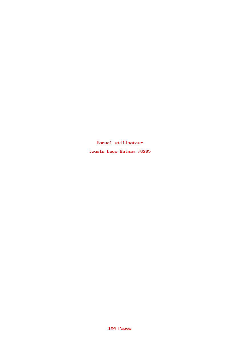 Page 1 de la notice Manuel utilisateur Lego Batman 76265
