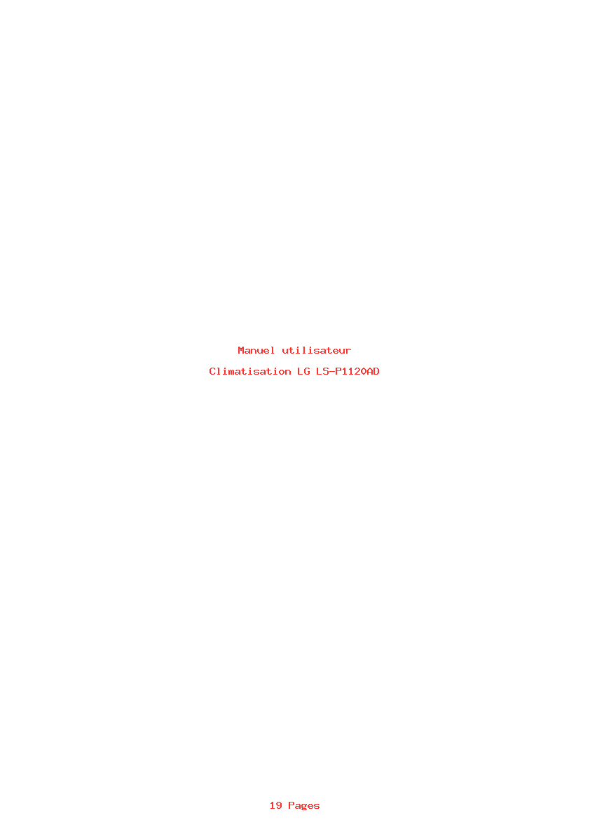 Page 1 de la notice Manuel utilisateur LG LS-P1120AD