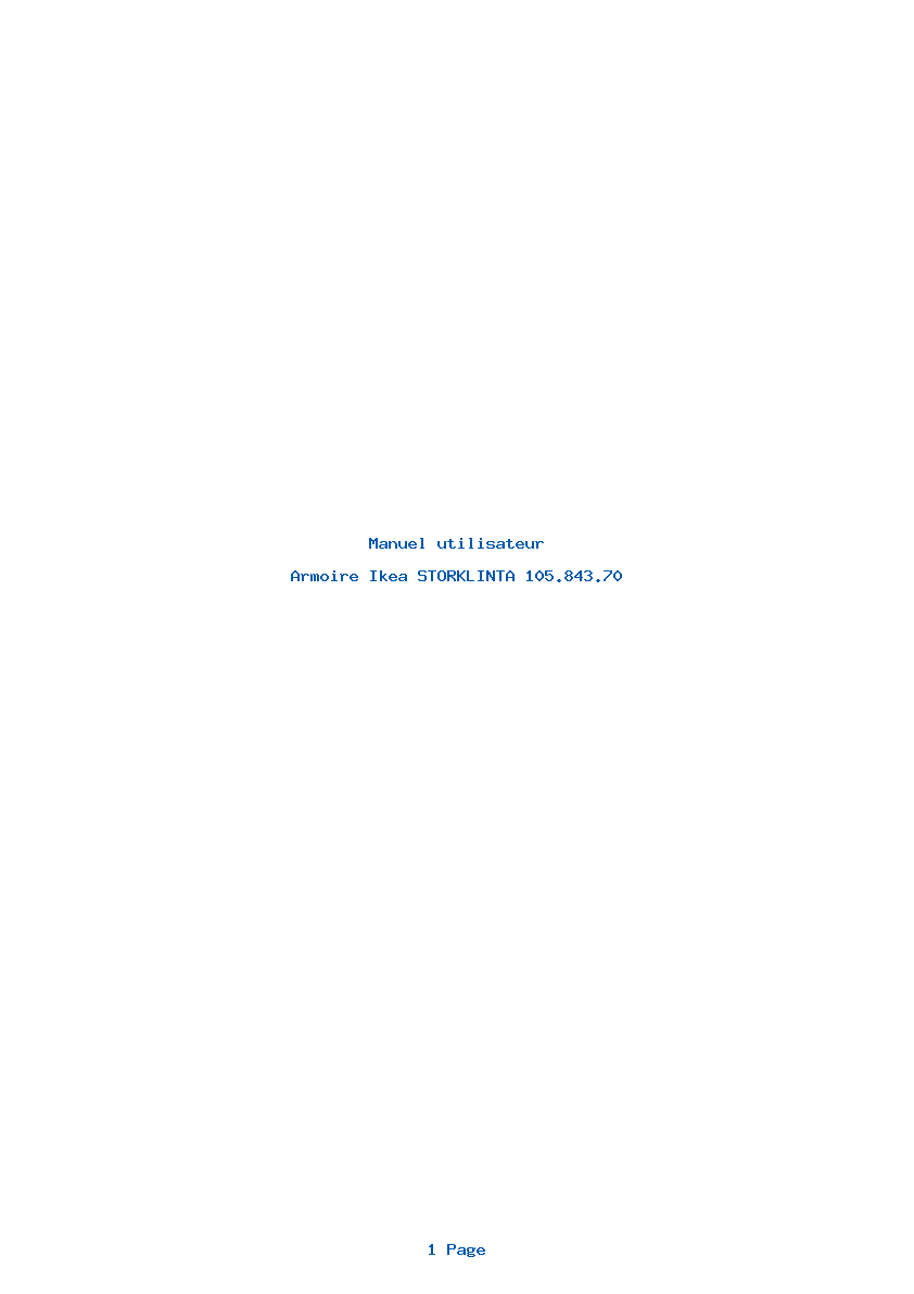 Page 1 de la notice Manuel utilisateur Ikea STORKLINTA 105.843.70