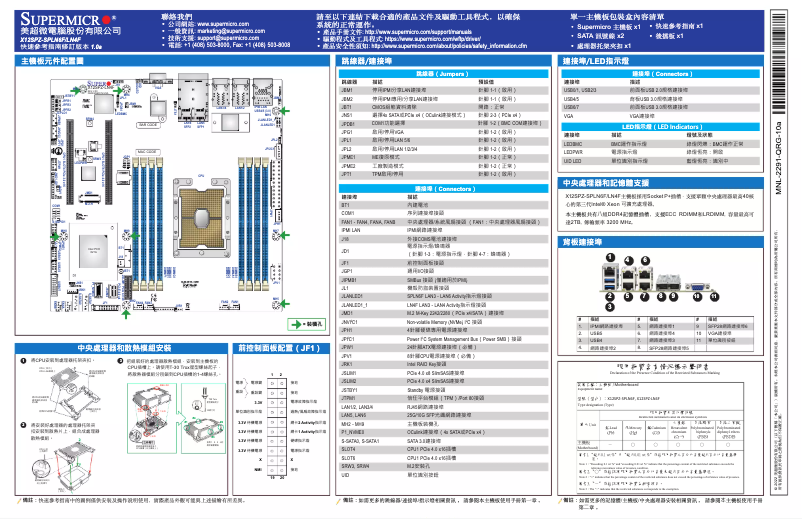 Page 1 de la notice Guide de démarrage rapide Supermicro X12SPZ-SPLN6F