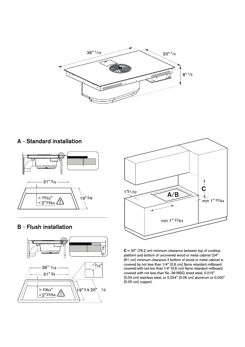 Page 1 de la notice Instructions / montage Bertazzoni PE364IDDNET
