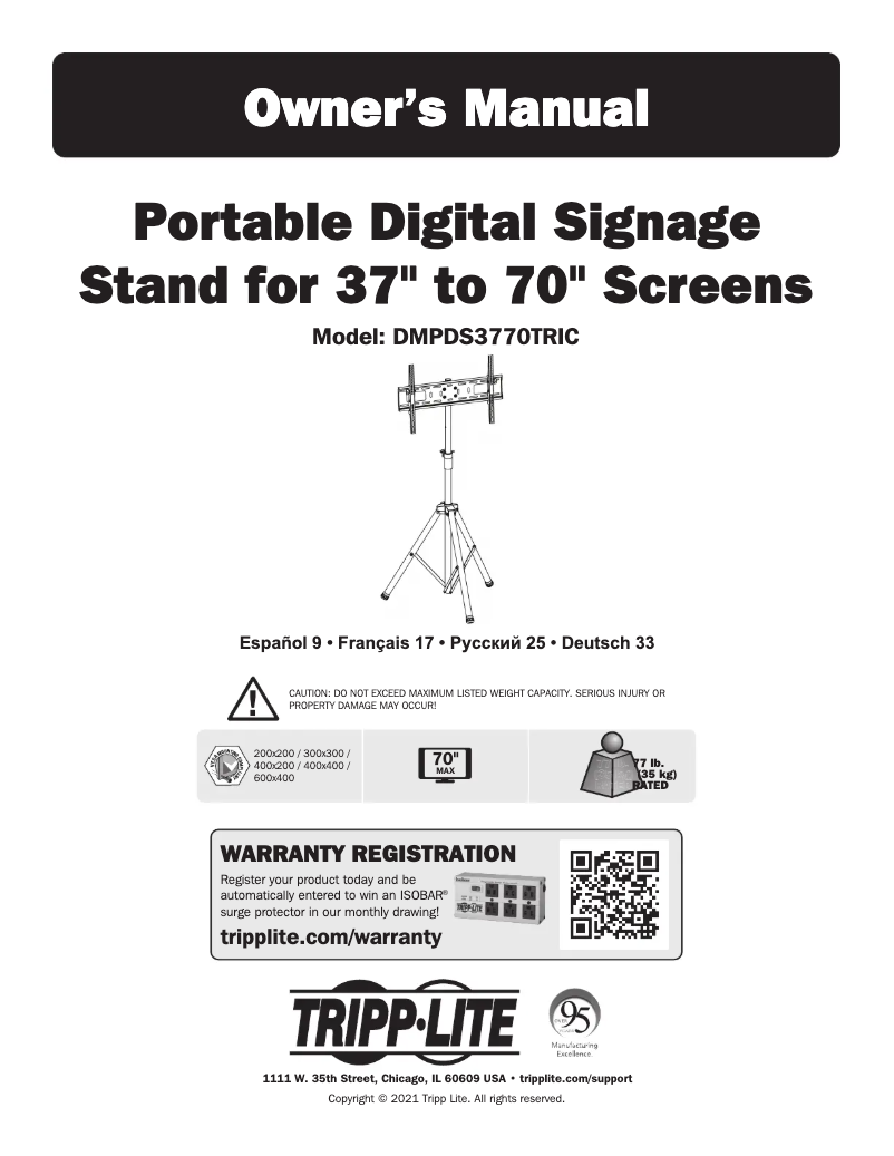 Page 1 of the manual User Manual Tripp Lite DMPDS3770TRIC