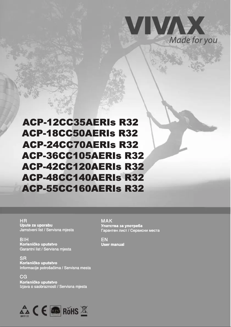 Page 1 of the manual Technical Sheet Vivax ACP-48CC140AERI