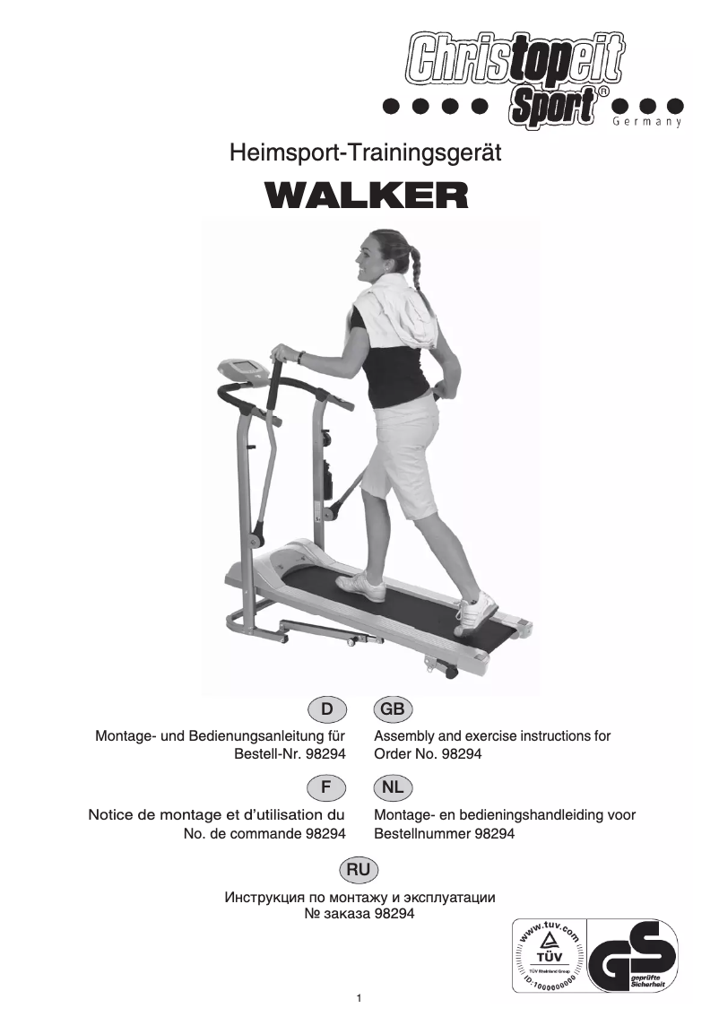 Page 1 de la notice Manuel utilisateur Christopeit WALKER de Luxe