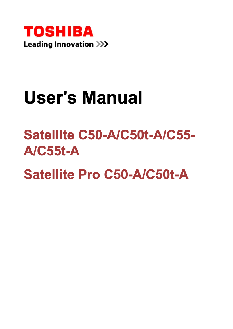 Page 1 de la notice Manuel utilisateur Toshiba Satellite PRO C50-A