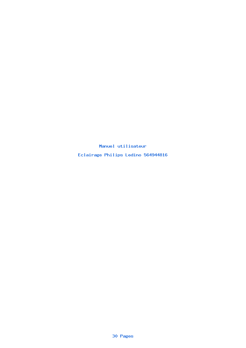 Page 1 de la notice Manuel utilisateur Philips Ledino 564944816