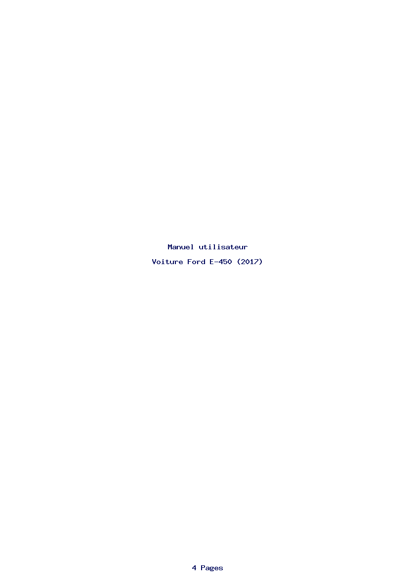 Page 1 de la notice Manuel utilisateur Ford E-450 (2017)