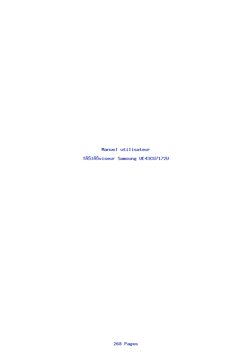 Page 1 de la notice Manuel utilisateur Samsung UE43CU7172U